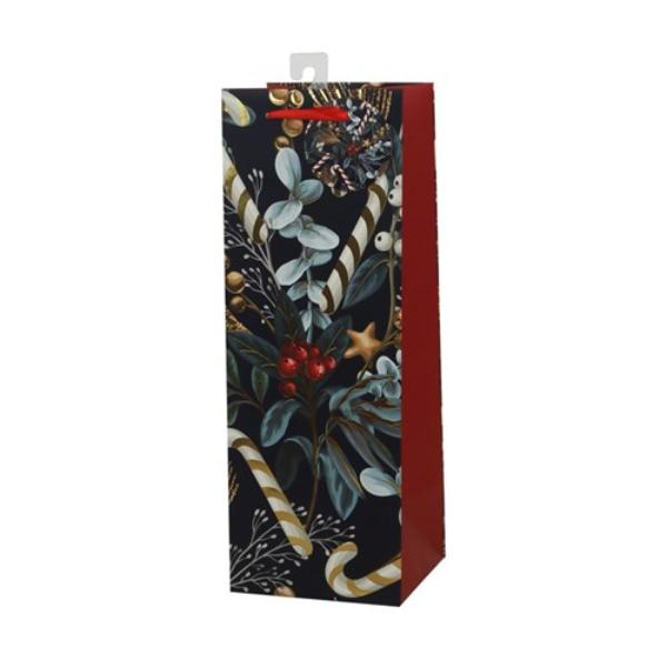 Holly & Cane Bottle Gift Bag