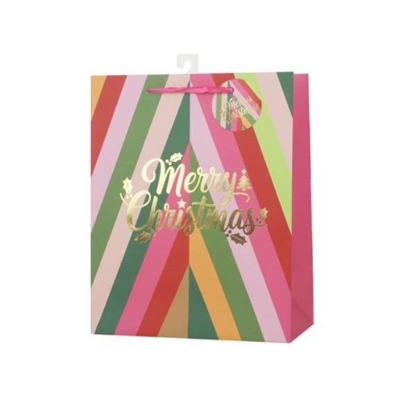 Large Retro Christmas Gift Bag - 26x32x12cm