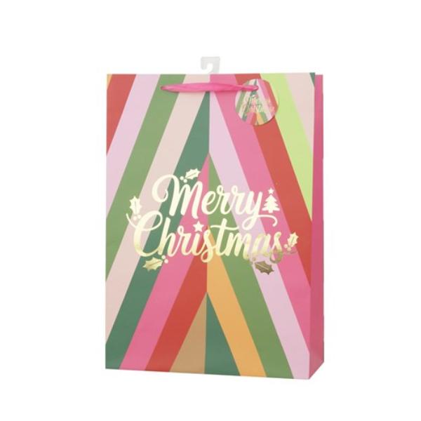 XL Retro Christmas Gift Bag - 30x42x12cm