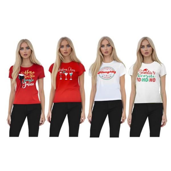 Assorted Womens Christmas T-Shirts