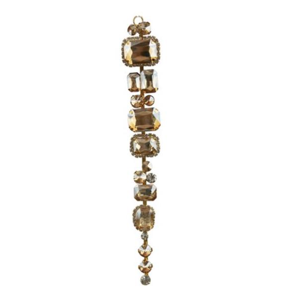 Amber Diamante Hanging Decoration - 20cm