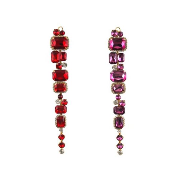 Ruby Or Amethyst Diamante Hanging Decoration - 20cm