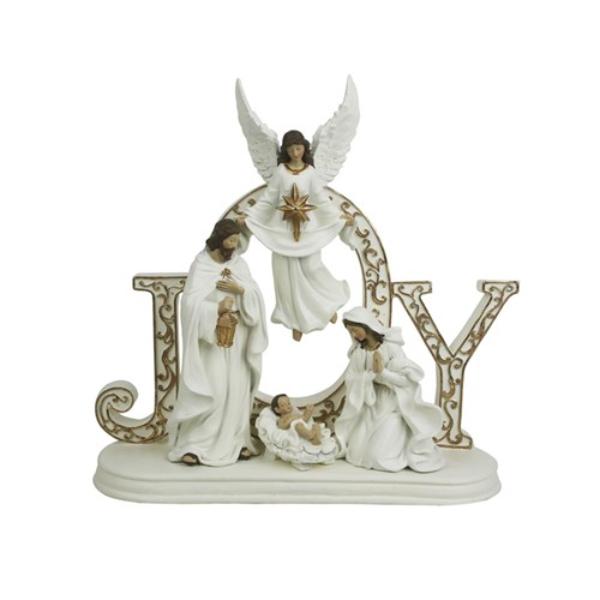 Holy Family Joy Polyresin Sign - 16.5cm