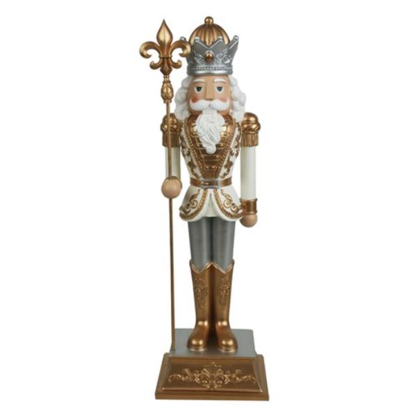 Silver & Champagne Polyresin Nutcracker - 60cm