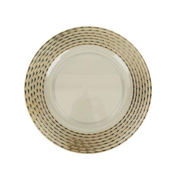 Clear & Champagne Charger Plate - 33cm