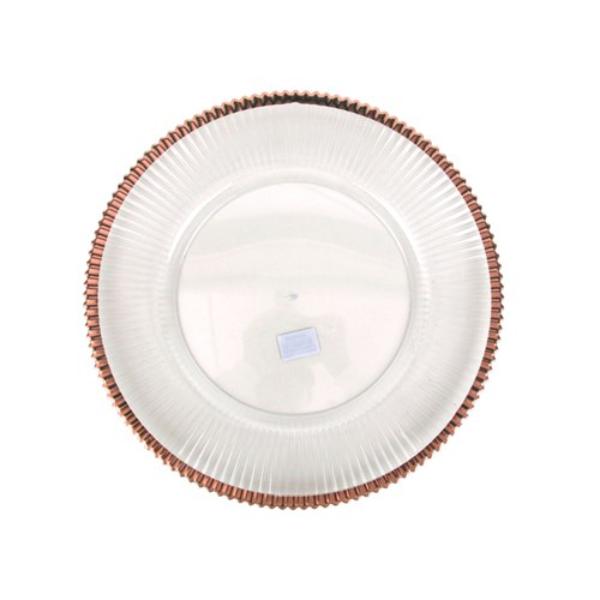 Clear & Rose Gold Charger Plate - 33cm