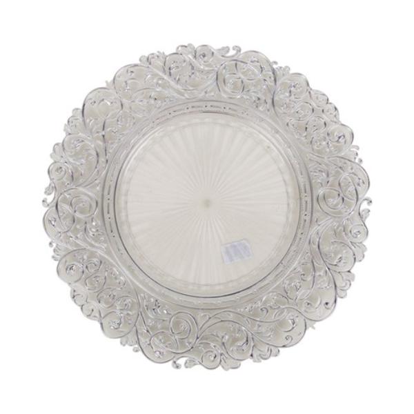 Clear & Silver Charger Plate - 33cm