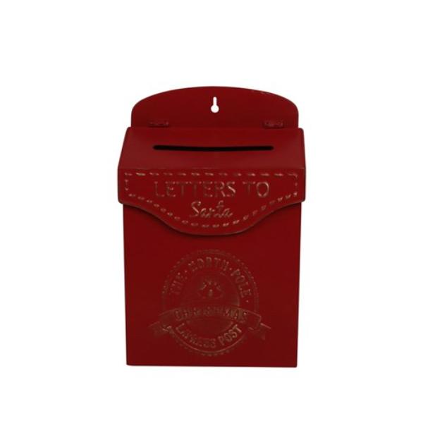 Red Metal Mail Box - 36cm