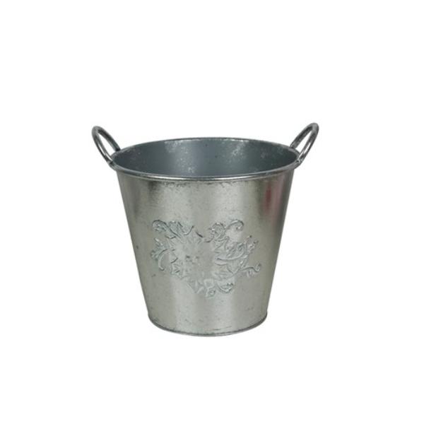 Silver Metal Bucket - 27cm