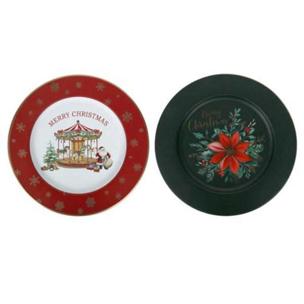 Assorted Metal Christmas Platter - 33cm