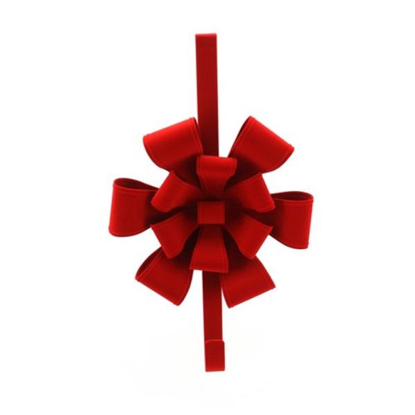 Flocked Red Metal Wreath Hanger - 53.5cm