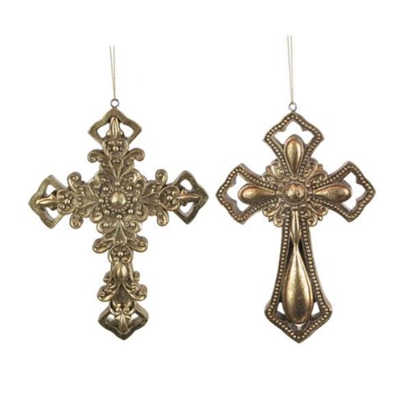 Antique Gold Hanging Cross - 18cm