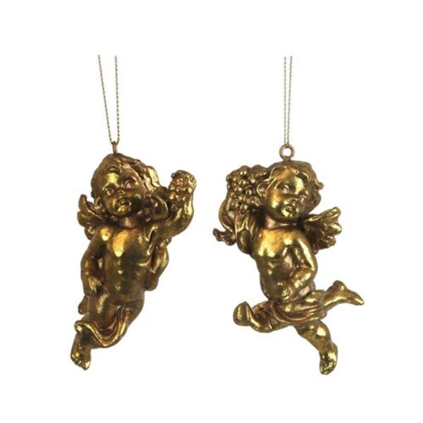 Antique Gold Hanging Cherubs - 11cm