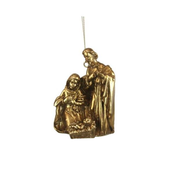 Antique Gold Hanging Holy Family - 9.7cm