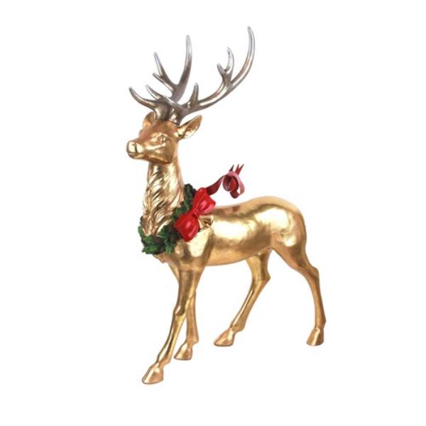 Polyresin Gold Reindeer - 98cm