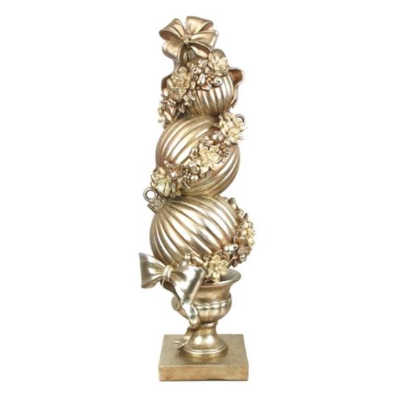 Champagne Baubles In Footed Pot - 91cm