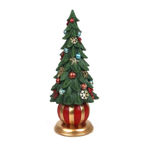 Polyresin Decorated Christmas Tree - 38.5cm