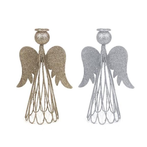 Silver Or Champagne Glitter Angel - 25cm