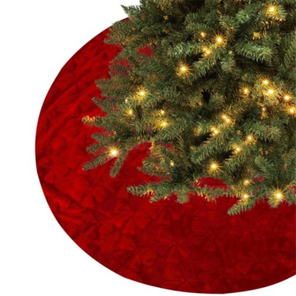 Luxe Red Faux Fur Tree Skirt - 120cm