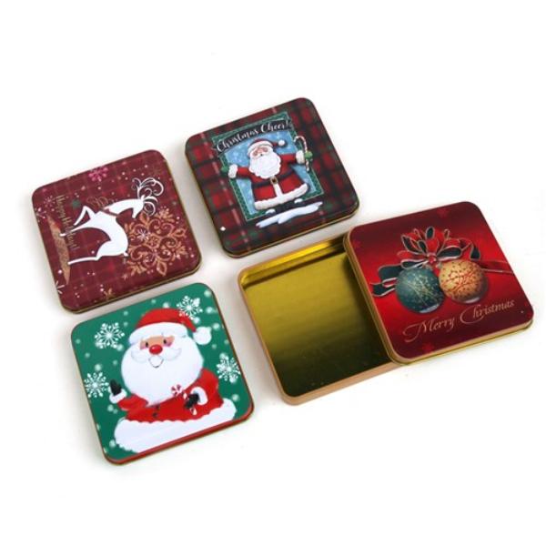 Assorted Christmas Metal Card Holder Tin - 10cm