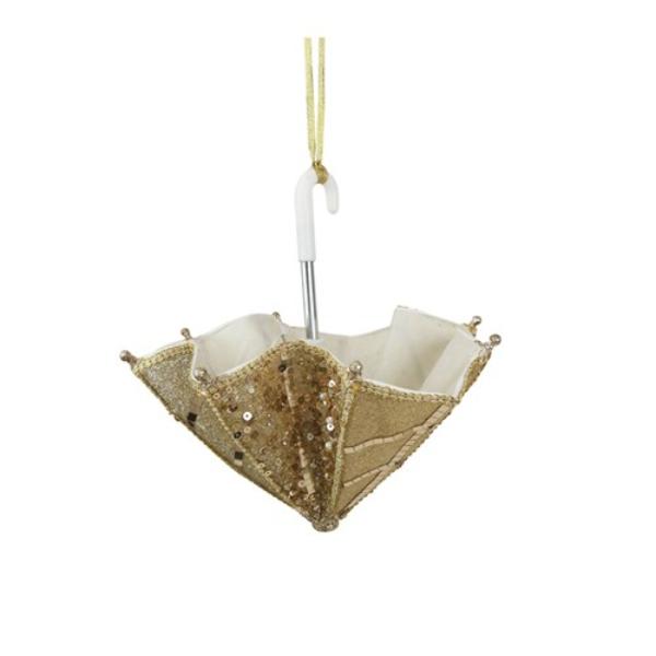 Champagne Sequin Umbrella Decor - 26cm