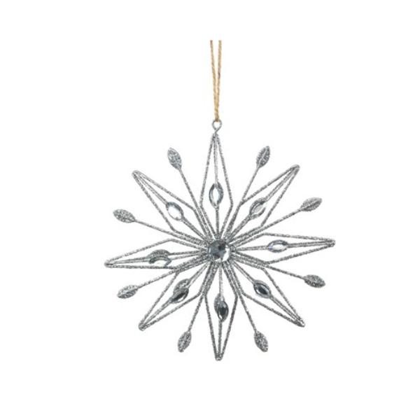 Silver Glitter & Acrylic Starbust - 20cm