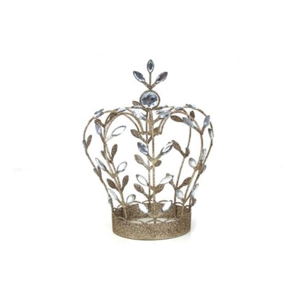 Champagne Metal & Acrylic Crown - 28cm