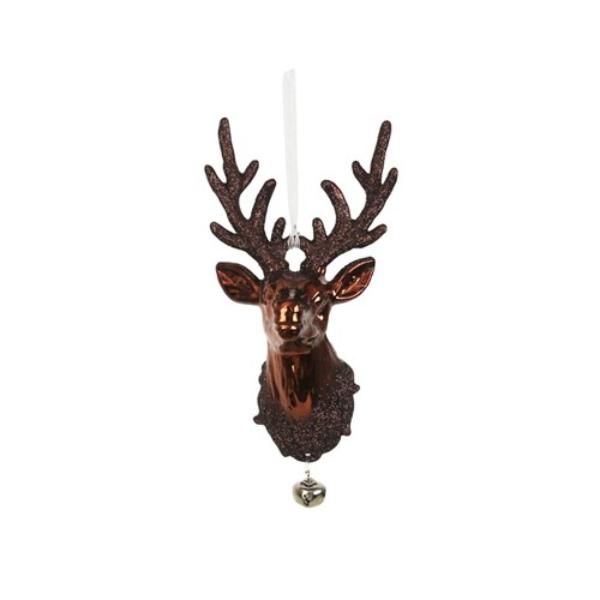 Copper Reindeer Head Hanging Decor - 14cm