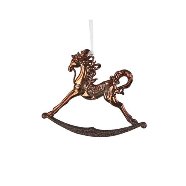 Bronze Rocking Horse Hanging Decor - 11.5cm