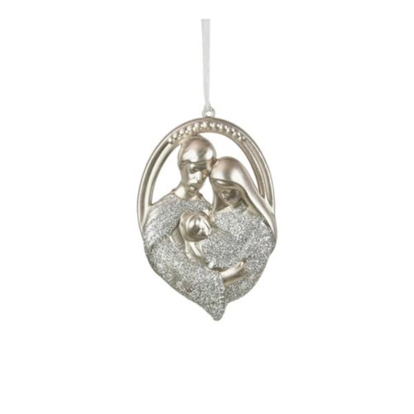 Platinum Holy Family Hanging Decor - 13cm