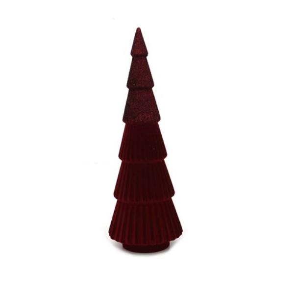 Flocked Burgundy Tree - 35cm