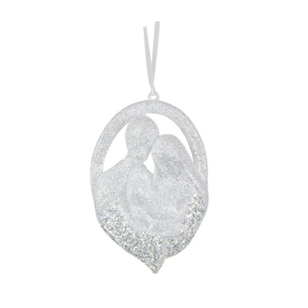 White Hanging Holy Family Decor - 13.5cm