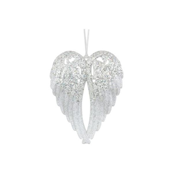 White Angel Wing Hanging Tree Deco - 15cm