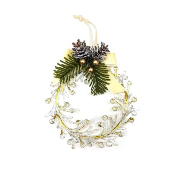 Champagne Wreath Hanging Tree Decor - 15cm