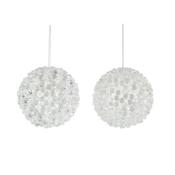 Clear Jewelled Bauble - 8cm