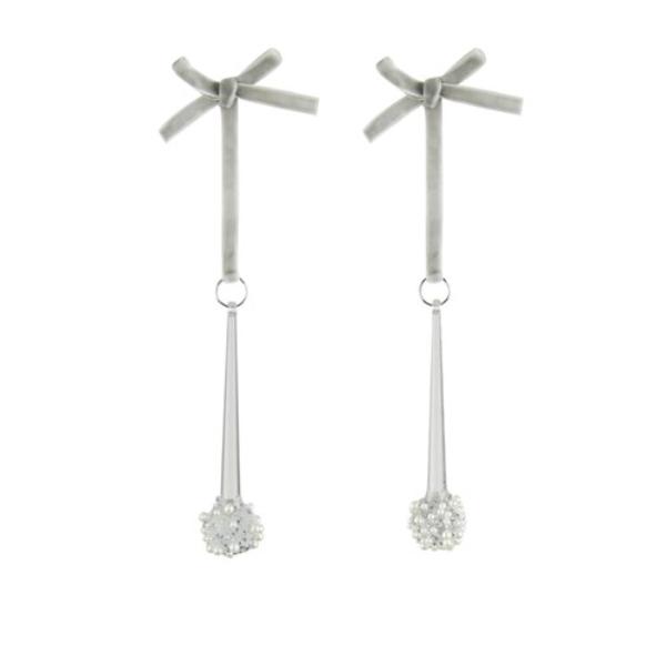 2 Pack Acrylic Icicle Drop With Bow - 13cm