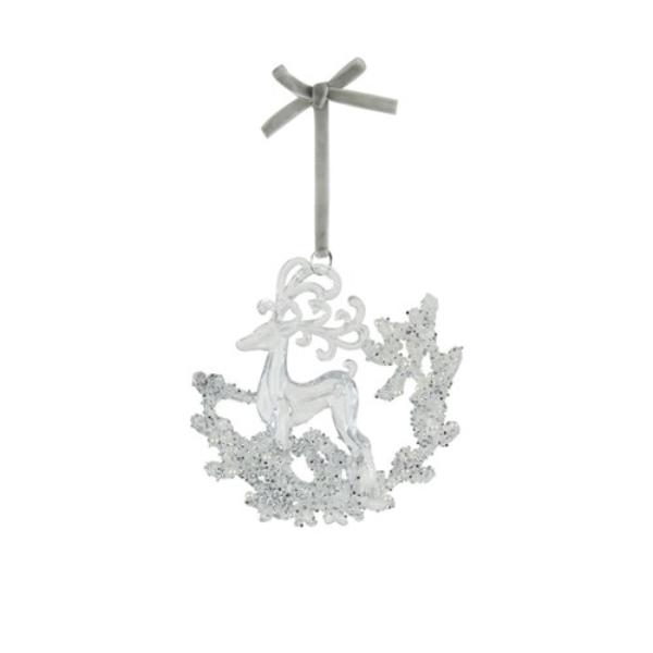 Acrylic Reindeer Tree Decoration - 12cm