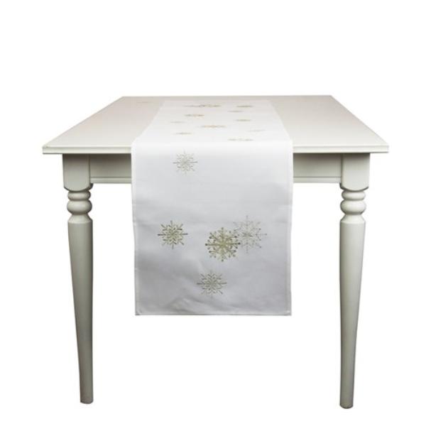 Snowflake Embroidered Table Runner - 173cm