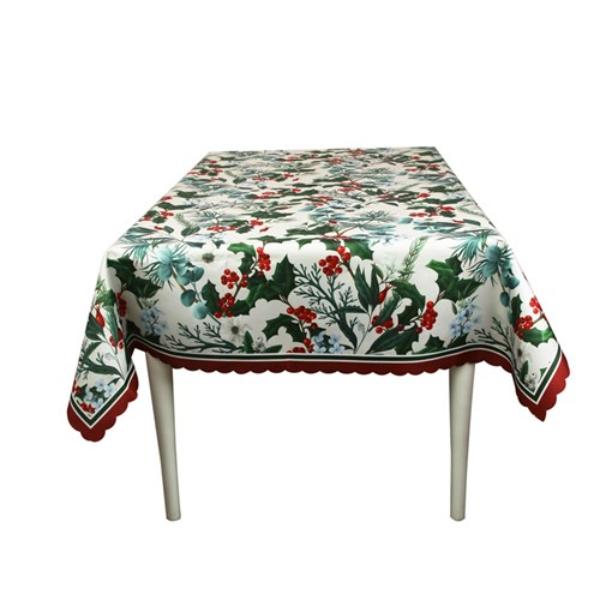 Holly Berry Christmas Tablecloth - 150x220cm