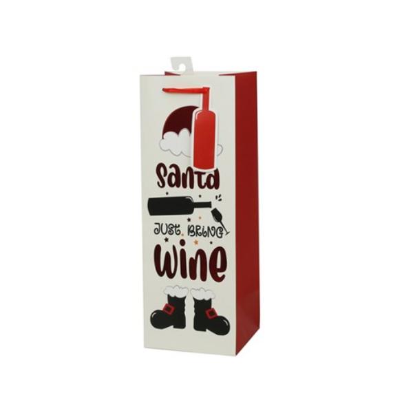 Santa Just Bring Wine Bottle Bag