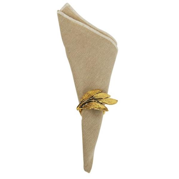 4 Pack Gold Bayleaf Napkin Holders