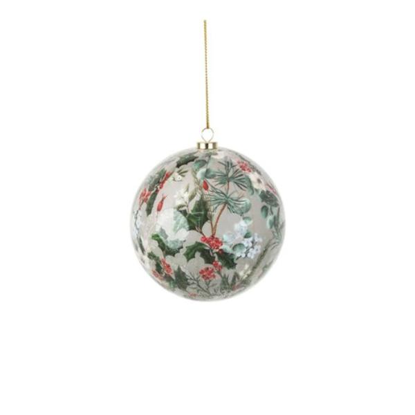 Eucalyptus & Holly Bauble - 10cm