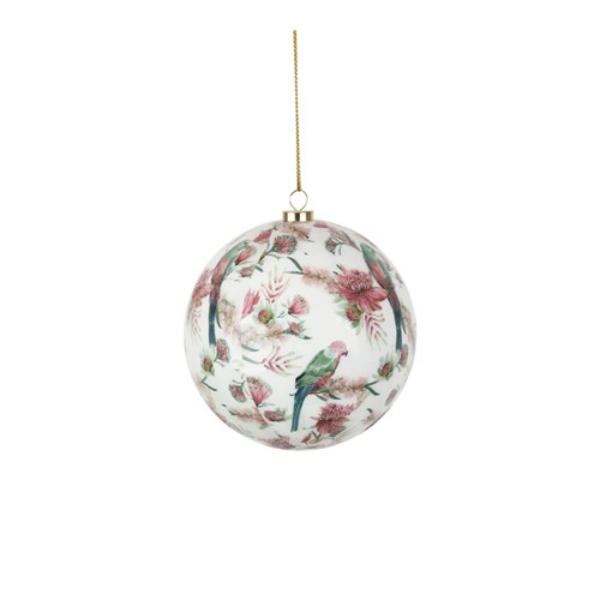Pink Parrot Bauble - 10cm