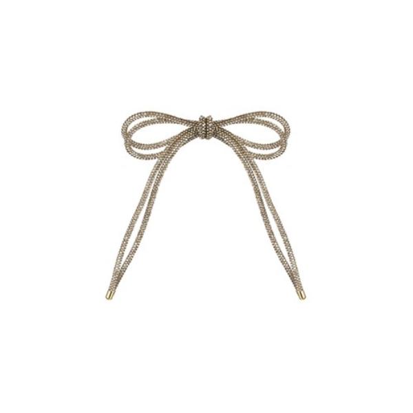 Champagne Diamante Double Bow - 18cm