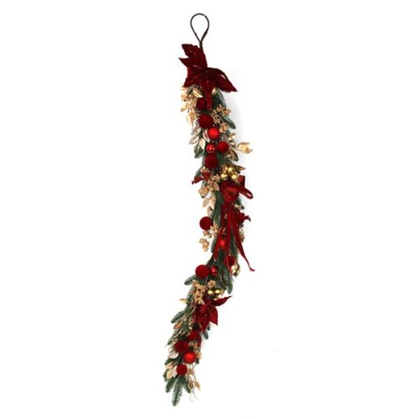 Predecorated Red & Gold Pine Garland - 140cm
