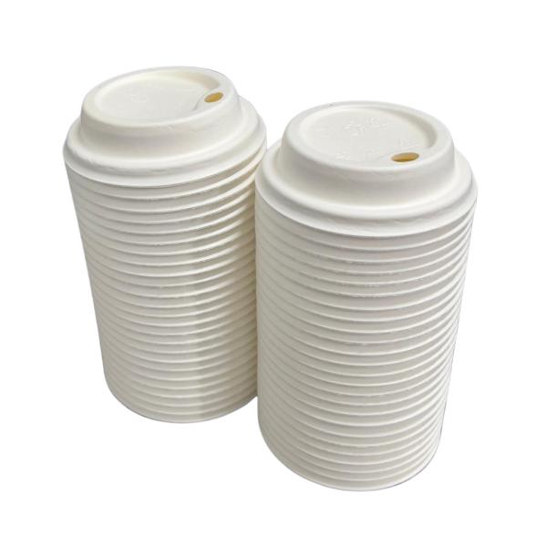 50 Pack Reusable Sugarcane Lids Suitable For 8oz Cups