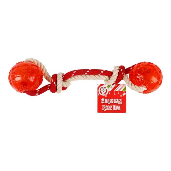 Christmas 2 Tug Rope Ball - 28cm