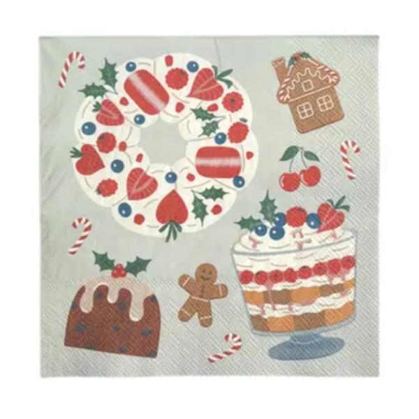 20 Pack Christmas Desert 3Ply Luncheon Napkin - 33cm