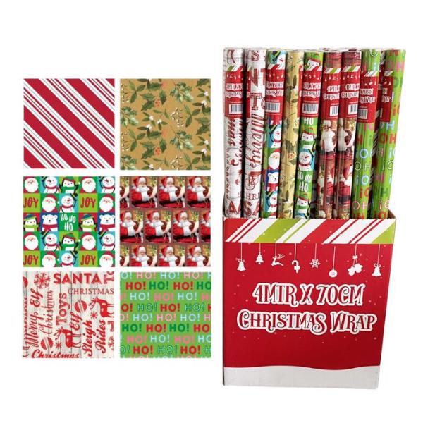 Assorted Christmas Roll Wrap - 400cm x 70cm