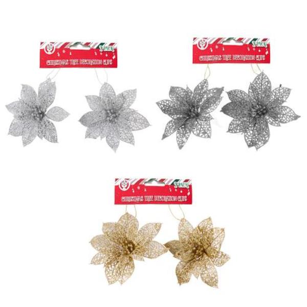 2 Pack Coord Metalic Poinsettia